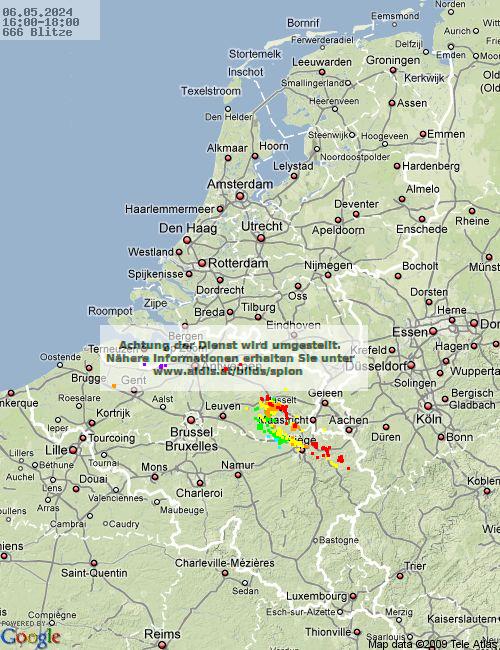 Lightning Netherlands 16:00 UTC Mon 06 May