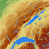 Nearby Forecast Locations - La Fretaz - Χάρτης