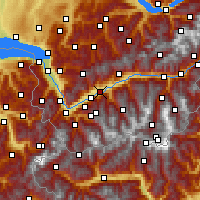 Nearby Forecast Locations - Σιόν - Χάρτης