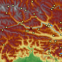 Nearby Forecast Locations - Dellach im Drautal - Χάρτης