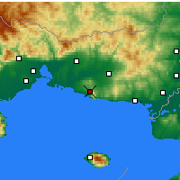 Nearby Forecast Locations - Μαρώνεια Ροδόπης - Χάρτης