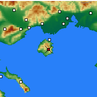 Nearby Forecast Locations - Θεολόγος Θάσου - Χάρτης