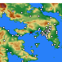 Nearby Forecast Locations - Μέγαρα - Χάρτης