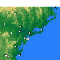 Nearby Forecast Locations - RAAF Base Williamtown - Χάρτης