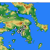Nearby Forecast Locations - Δροσιά Αττικής - Χάρτης