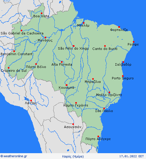 Επισκόπηση Βραζιλία Ν. Αμερική Προγνωστικοί χάρτες 
