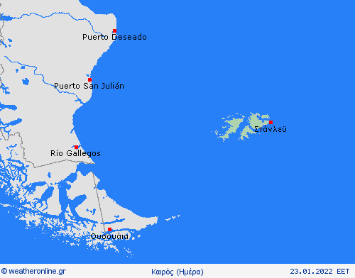 Επισκόπηση Νησιά Φάλκλαντ Ν. Αμερική Προγνωστικοί χάρτες 
