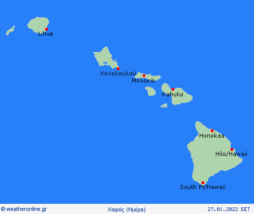 Επισκόπηση Χαβάη Β. Αμερική Προγνωστικοί χάρτες 