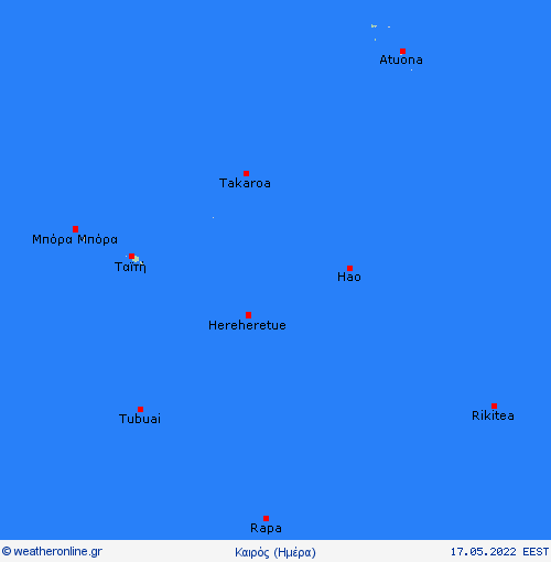 Επισκόπηση Γαλλική Πολυνησία Ωκεανία Προγνωστικοί χάρτες 