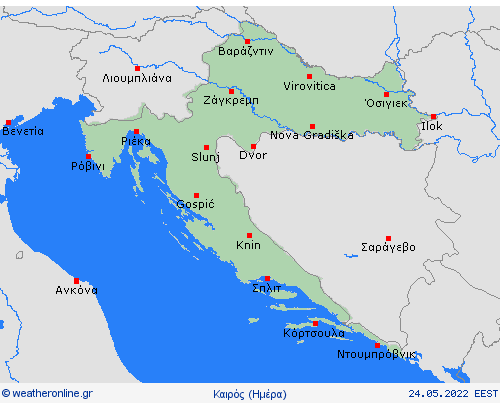 Επισκόπηση Κροατία Ευρώπη Προγνωστικοί χάρτες 