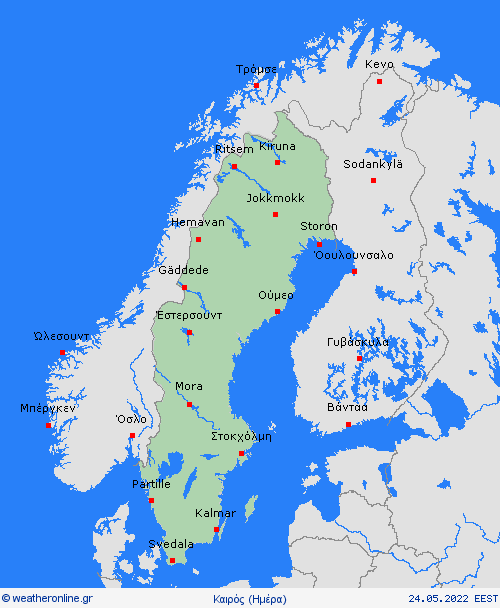Επισκόπηση Σουηδία Ευρώπη Προγνωστικοί χάρτες 