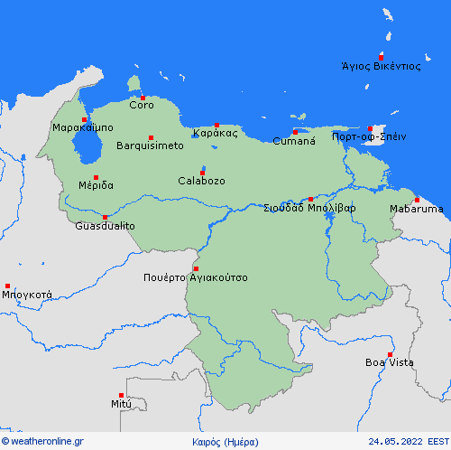 Επισκόπηση Βενεζουέλα Ν. Αμερική Προγνωστικοί χάρτες 