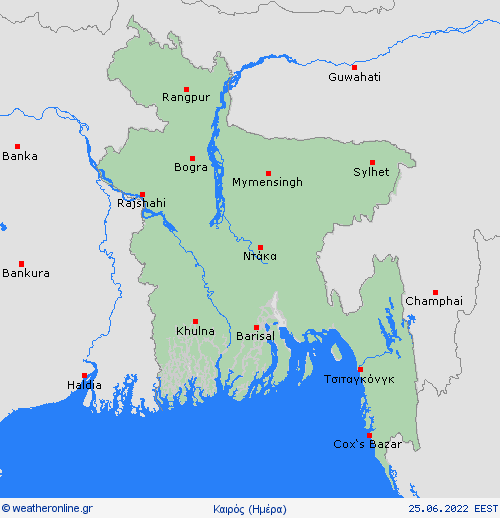 Επισκόπηση Μπαγκλαντές Ασία Προγνωστικοί χάρτες 