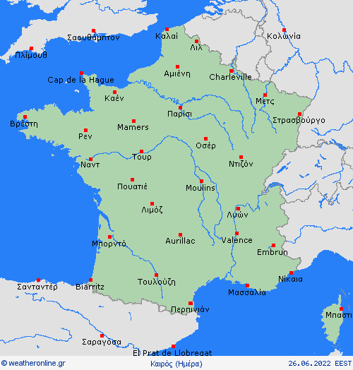 Επισκόπηση Γαλλία Ευρώπη Προγνωστικοί χάρτες 