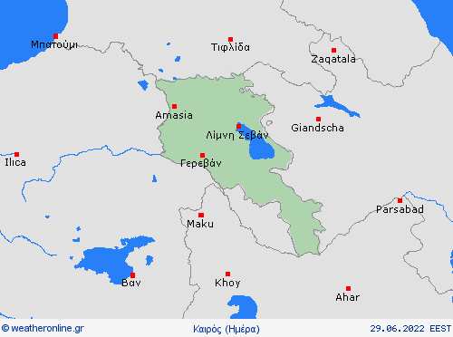 Επισκόπηση Αρμενία Ασία Προγνωστικοί χάρτες 