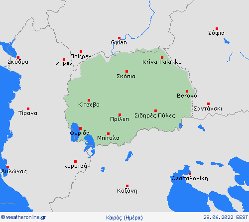 Επισκόπηση Βόρεια Μακεδονία Ευρώπη Προγνωστικοί χάρτες 