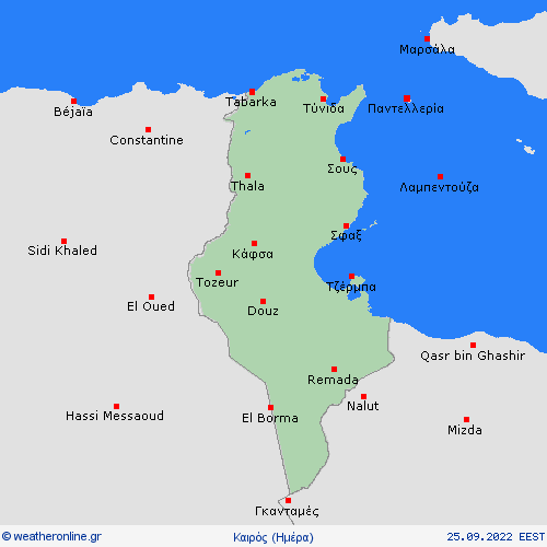 Επισκόπηση Τυνησία Αφρική Προγνωστικοί χάρτες 