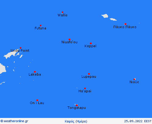 Επισκόπηση Νησιά Τόγκα Ωκεανία Προγνωστικοί χάρτες 