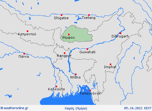 Επισκόπηση Μπουτάν Ασία Προγνωστικοί χάρτες 