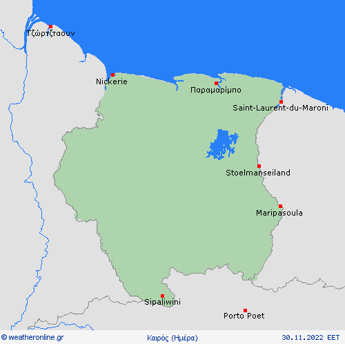Επισκόπηση Σουρινάμ Ν. Αμερική Προγνωστικοί χάρτες 