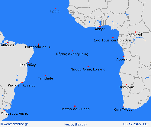 Επισκόπηση Νήσοι ’τλαντα Αφρική Προγνωστικοί χάρτες 