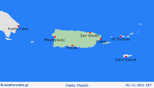 Επισκόπηση Πουέρτο Ρίκο Κ. Αμερική Προγνωστικοί χάρτες 