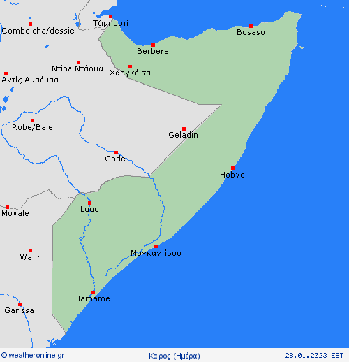 Επισκόπηση Σομαλία Αφρική Προγνωστικοί χάρτες 