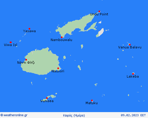 Επισκόπηση Νησιά Φίτζι Ωκεανία Προγνωστικοί χάρτες 