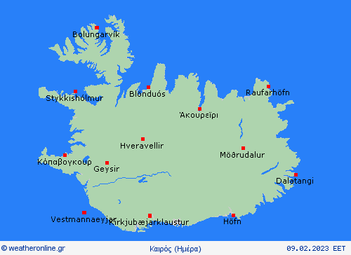 Επισκόπηση Ισλανδία Ευρώπη Προγνωστικοί χάρτες 