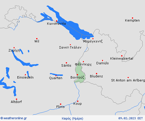 Επισκόπηση Λίχτενστάϊν Ευρώπη Προγνωστικοί χάρτες 