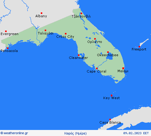 Επισκόπηση Φλόριντα Β. Αμερική Προγνωστικοί χάρτες 
