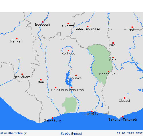 Επισκόπηση Κοτ Ντ Ιβουάρ Αφρική Προγνωστικοί χάρτες 