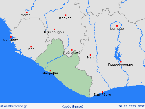 Επισκόπηση Λιβερία Αφρική Προγνωστικοί χάρτες 