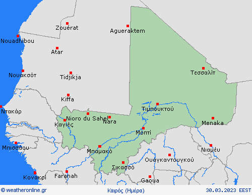 Επισκόπηση Μάλι Αφρική Προγνωστικοί χάρτες 
