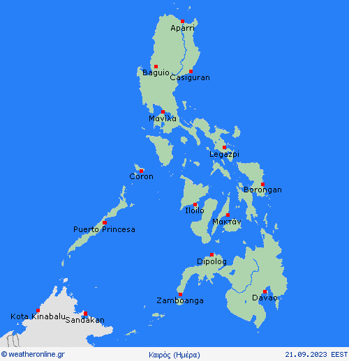 Επισκόπηση Φιλιπίνες Ασία Προγνωστικοί χάρτες 