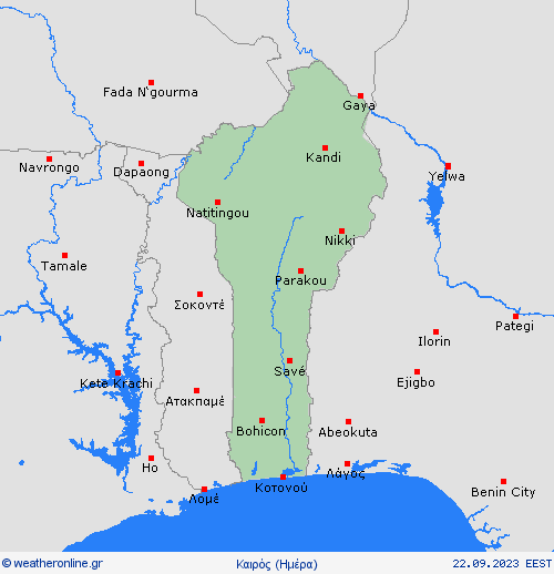 Επισκόπηση Μπενίν Αφρική Προγνωστικοί χάρτες 
