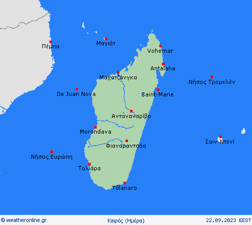 Επισκόπηση Μαδαγασκάρη Αφρική Προγνωστικοί χάρτες 
