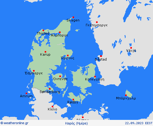 Επισκόπηση Δανία Ευρώπη Προγνωστικοί χάρτες 