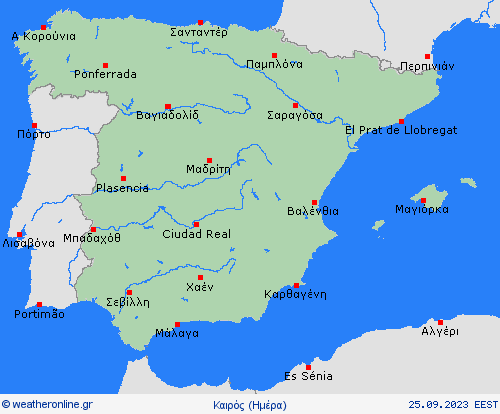 Επισκόπηση Ισπανία Ευρώπη Προγνωστικοί χάρτες 
