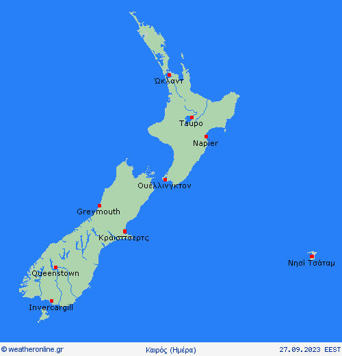 Επισκόπηση Νέα Ζηλανδία Ωκεανία Προγνωστικοί χάρτες 