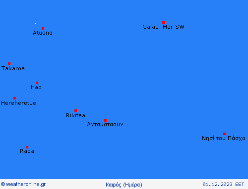 Επισκόπηση Νησιά Πίτκερν Ωκεανία Προγνωστικοί χάρτες 