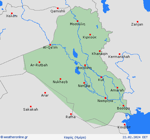 Επισκόπηση Ιράκ Ασία Προγνωστικοί χάρτες 