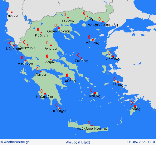 Ανεμος  Ελλάδα Προγνωστικοί χάρτες 